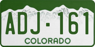 CO license plate ADJ161