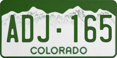 CO license plate ADJ165
