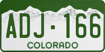 CO license plate ADJ166