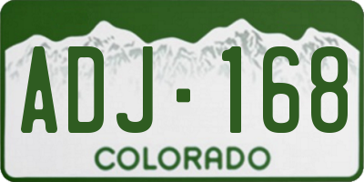 CO license plate ADJ168
