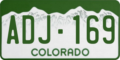 CO license plate ADJ169