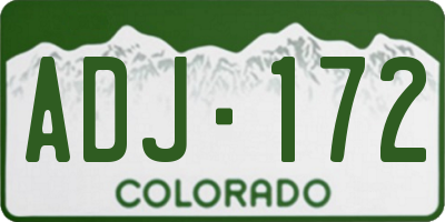 CO license plate ADJ172