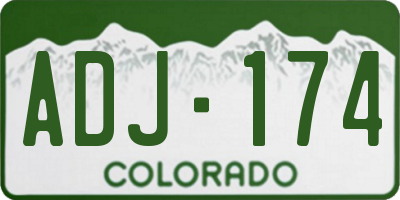 CO license plate ADJ174