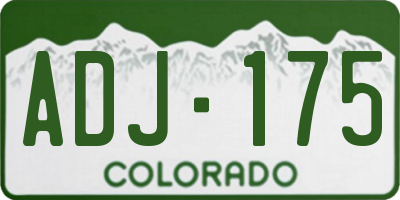 CO license plate ADJ175