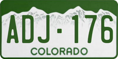 CO license plate ADJ176