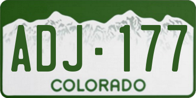 CO license plate ADJ177