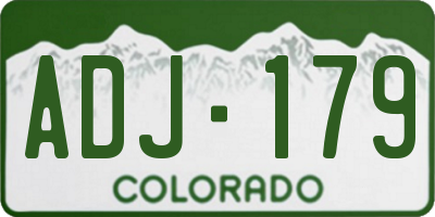 CO license plate ADJ179