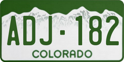 CO license plate ADJ182