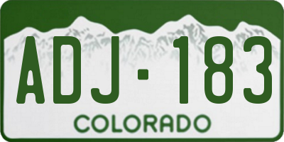 CO license plate ADJ183