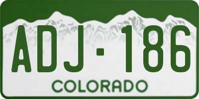 CO license plate ADJ186