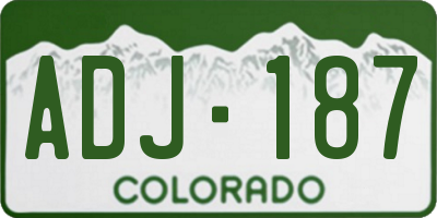 CO license plate ADJ187