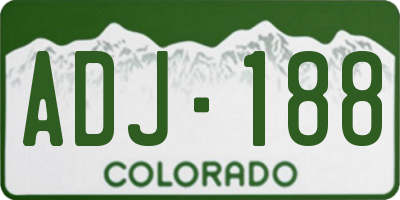 CO license plate ADJ188