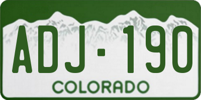 CO license plate ADJ190