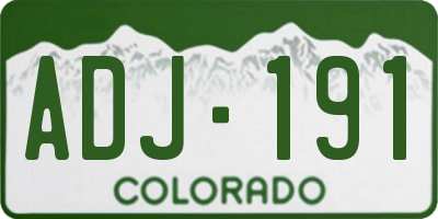 CO license plate ADJ191