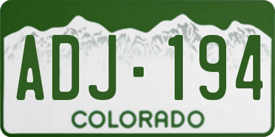 CO license plate ADJ194