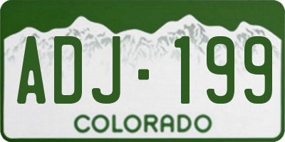 CO license plate ADJ199