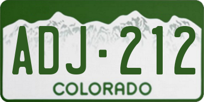 CO license plate ADJ212