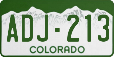CO license plate ADJ213