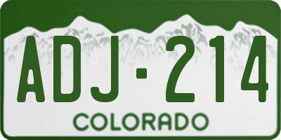 CO license plate ADJ214