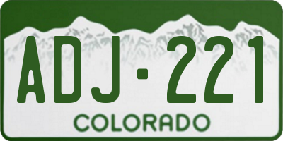 CO license plate ADJ221