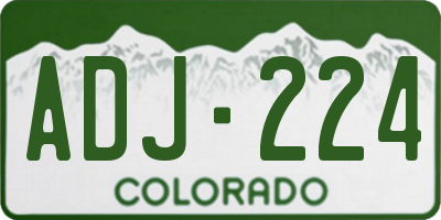 CO license plate ADJ224