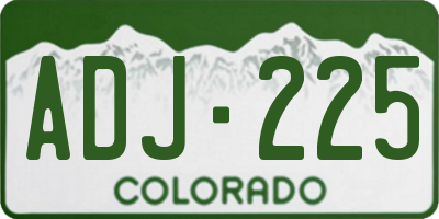 CO license plate ADJ225