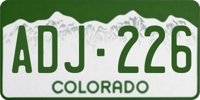 CO license plate ADJ226