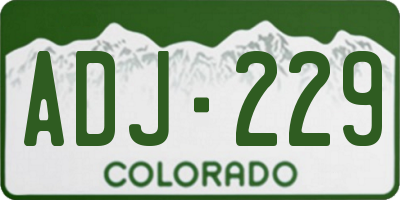 CO license plate ADJ229
