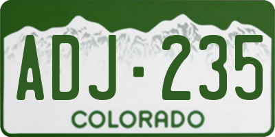 CO license plate ADJ235