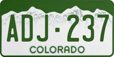 CO license plate ADJ237