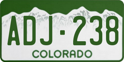 CO license plate ADJ238