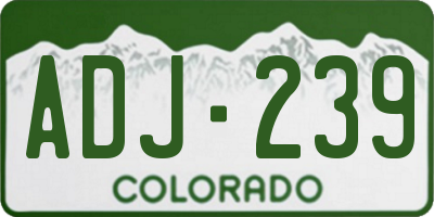 CO license plate ADJ239