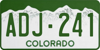 CO license plate ADJ241