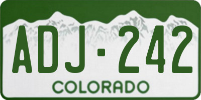 CO license plate ADJ242