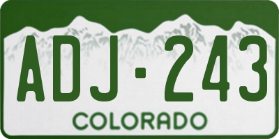 CO license plate ADJ243