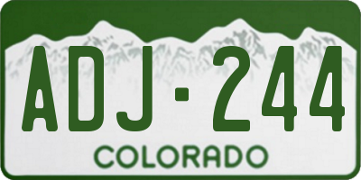 CO license plate ADJ244