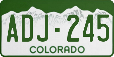 CO license plate ADJ245