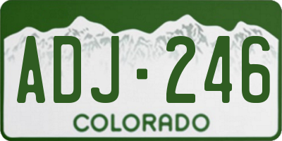 CO license plate ADJ246