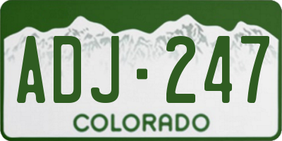 CO license plate ADJ247