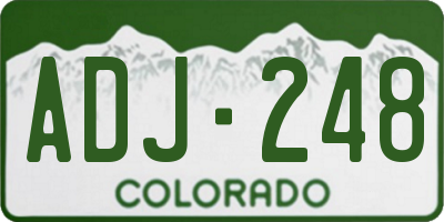 CO license plate ADJ248