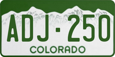 CO license plate ADJ250