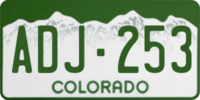 CO license plate ADJ253
