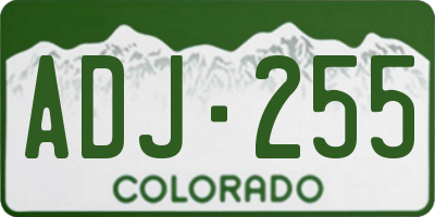 CO license plate ADJ255