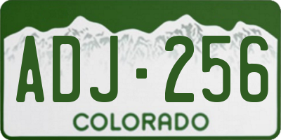 CO license plate ADJ256