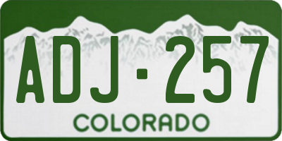 CO license plate ADJ257