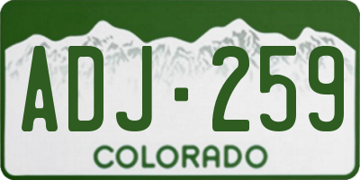 CO license plate ADJ259