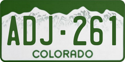 CO license plate ADJ261