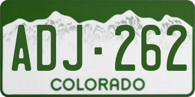 CO license plate ADJ262