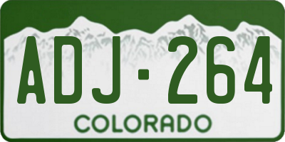 CO license plate ADJ264