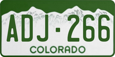 CO license plate ADJ266
